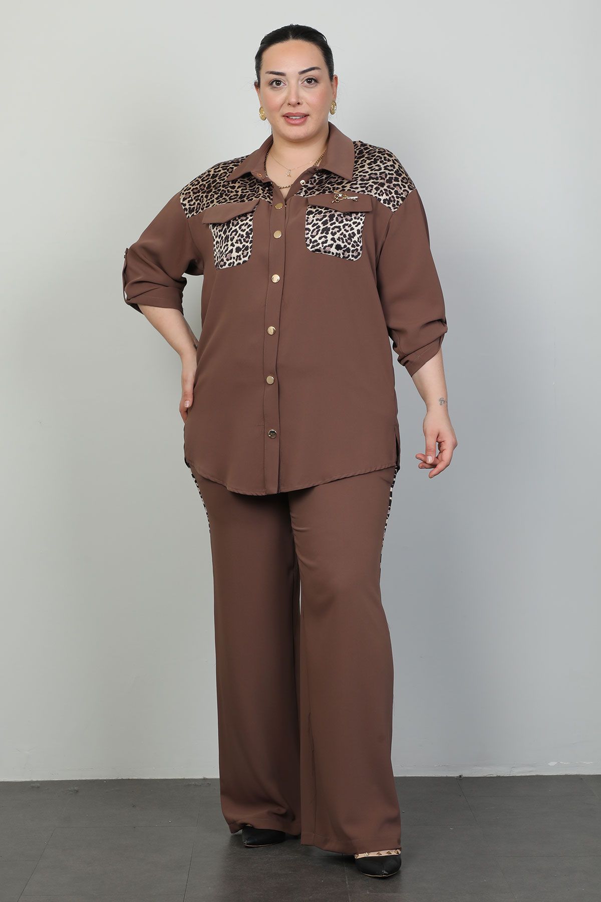 Nzr Line 3910xl BROWN Plus Size Women Suit