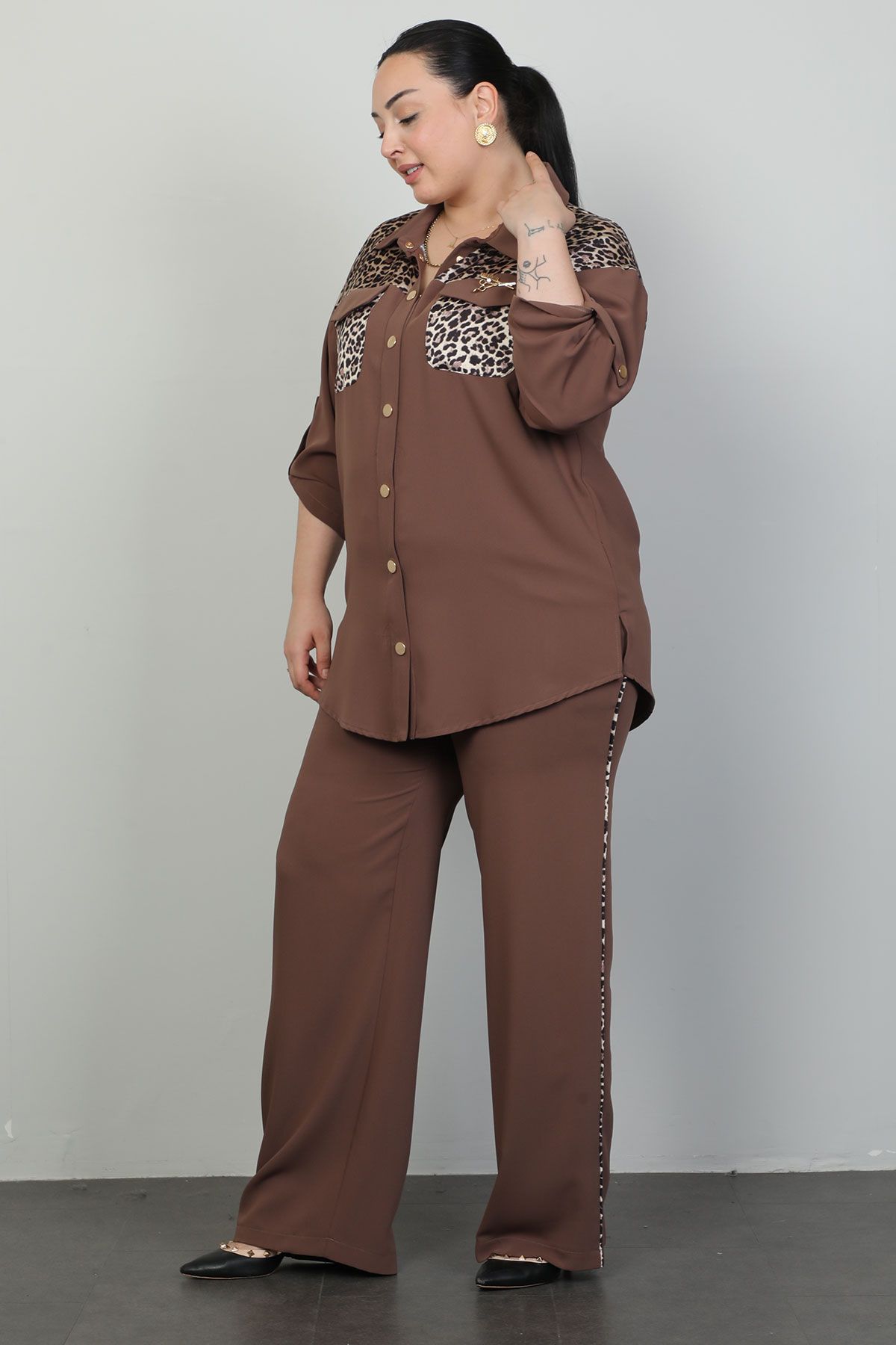 Nzr Line 3910xl BROWN Plus Size Women Suit