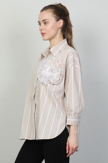 Picture of Modalinda 43250 BEIGE Women Shirt