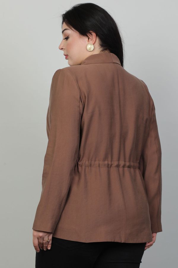 Picture of Fimore 8420-24xl BROWN Plus Size Women Jacket 