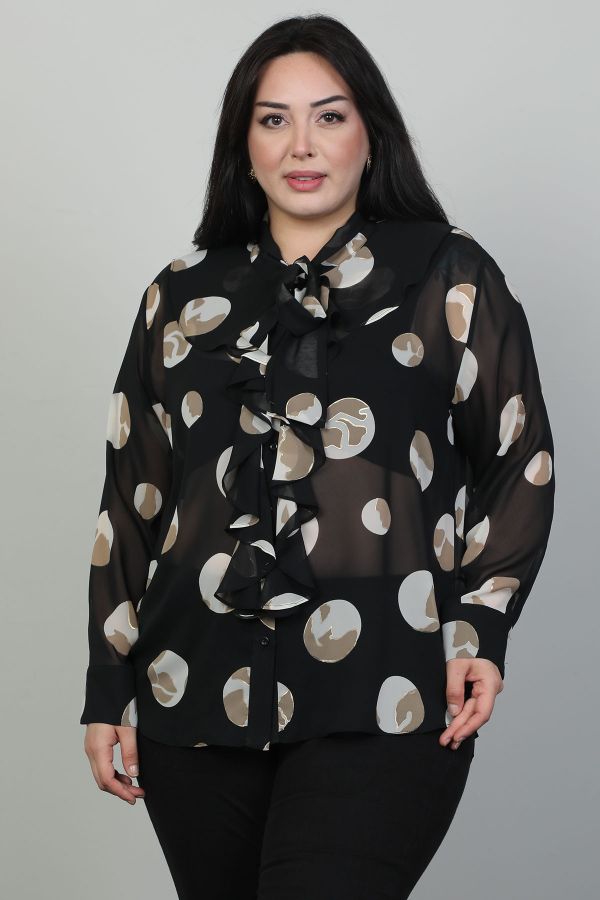 Изображение Modalinda 44312xl ЧЕРНЫЙ Женская блузка большого размера