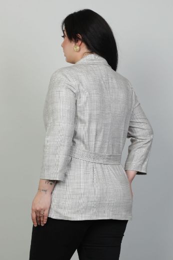 Изображение Pizara Line 7180xl СЕРЫЙ Женский пиджак большого размера