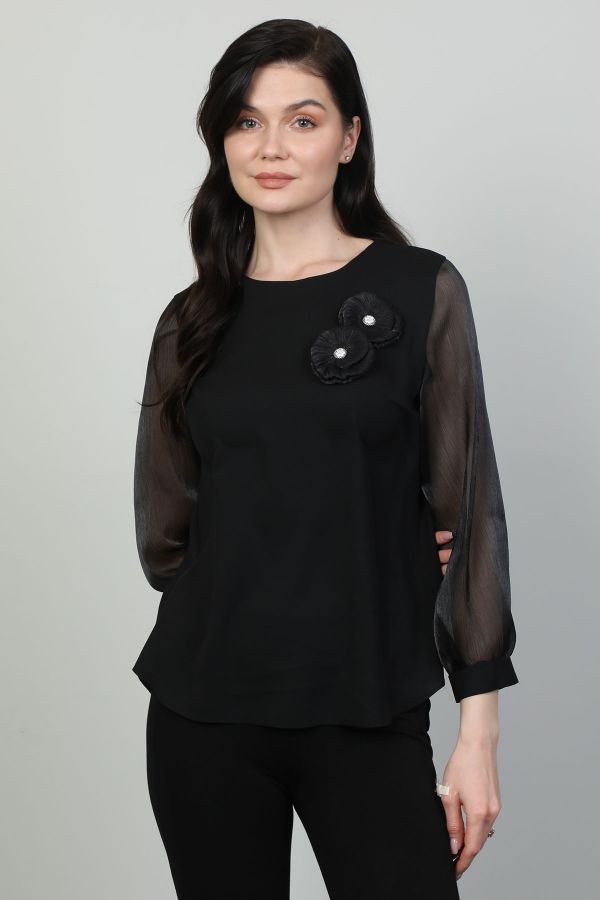 Picture of Modalinda 43294 BLACK Women Blouse