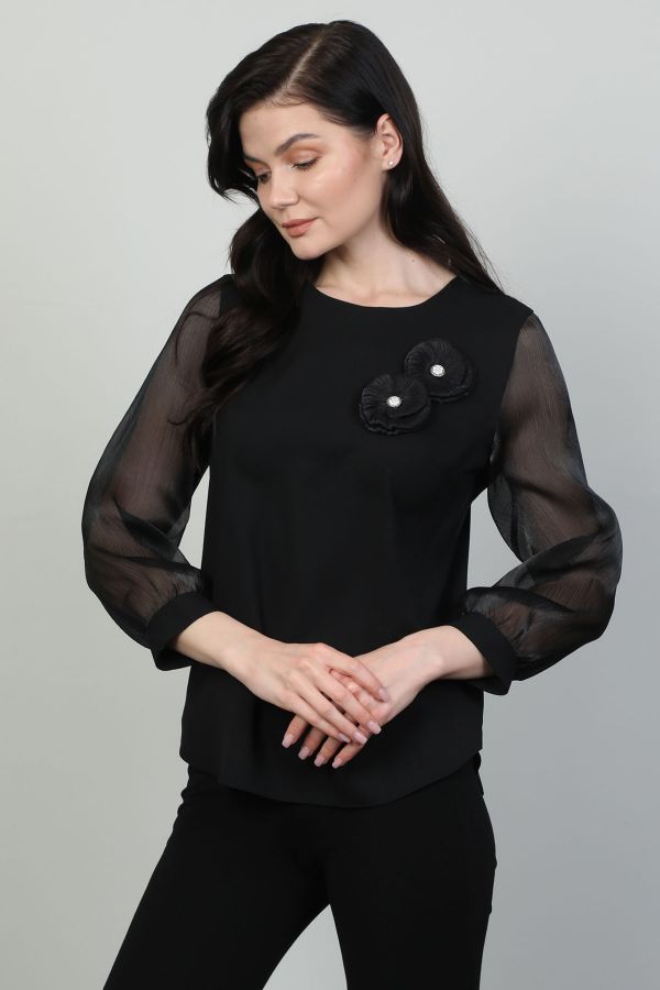 Picture of Modalinda 43294 BLACK Women Blouse