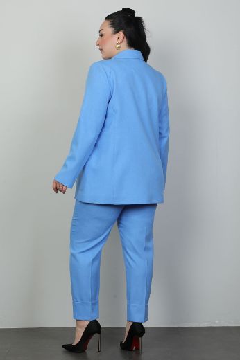 Picture of 4gKiwe MTKJ607xl BLUE Plus Size Women Suit