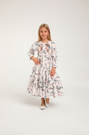 Picture of Lome Kids L52 WHITE Girl Dress