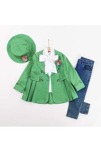 Picture of Miss Lore 5607 DARK GREEN Girl Suit
