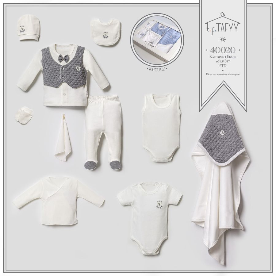 Picture of TAFYY BABY 40020 GREY Baby Suit