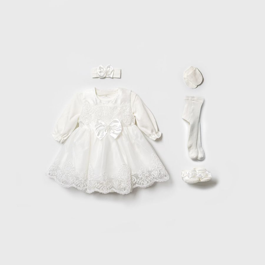 Picture of TAFYY BABY 90023 ECRU Baby Dress