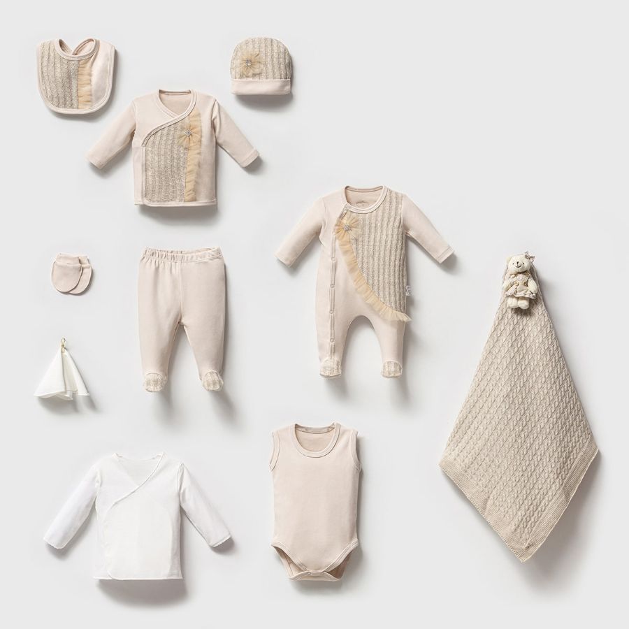 Picture of TAFYY BABY 40085 BEIGE Baby Suit