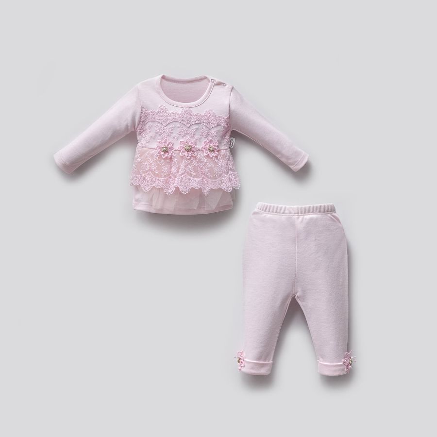 Picture of TAFYY BABY 60520 PINK Baby Suit