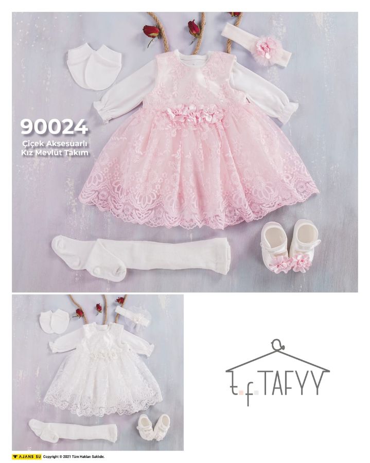 TAFYY BABY 90024 PEMBE Bebek Elbise resmi