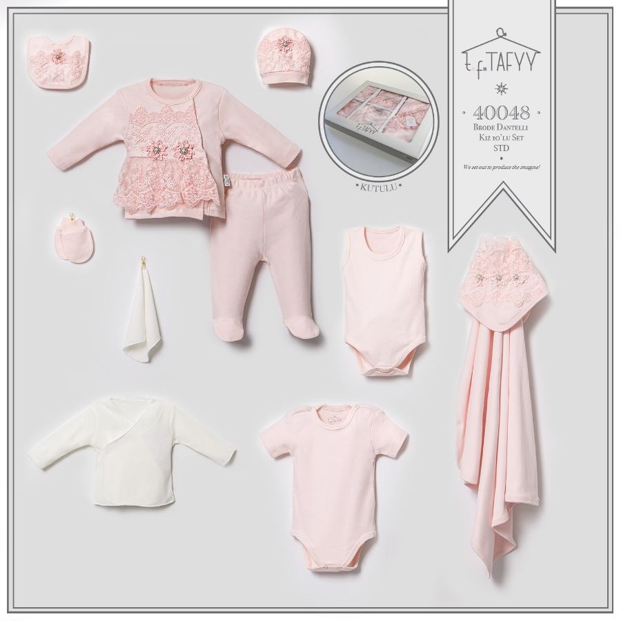 Picture of TAFYY BABY 40048 PINK Baby Suit