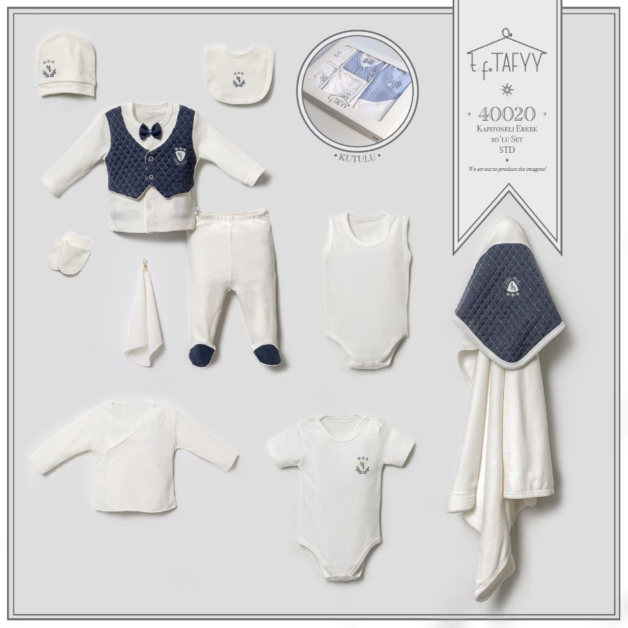 Picture of TAFYY BABY 40020 NAVY BLUE Baby Suit