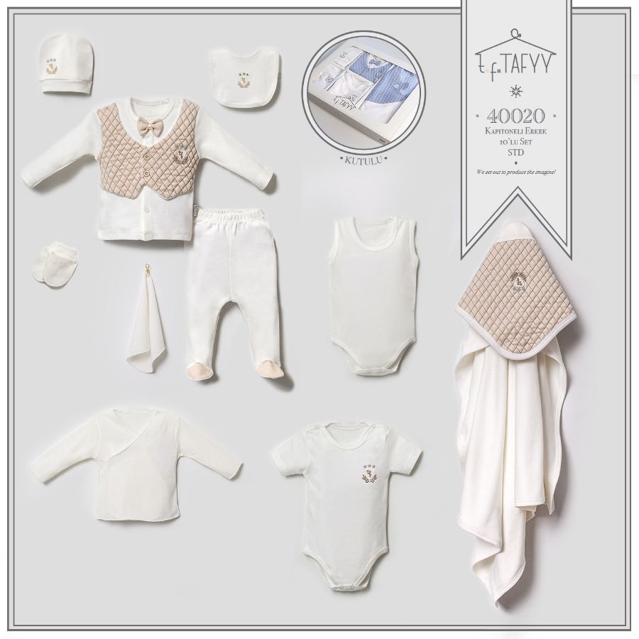 Picture of TAFYY BABY 40020 BEIGE Baby Suit