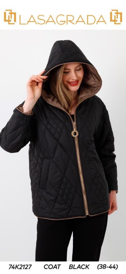 Picture of Lasagrada 74K2127 BLACK Women Puffer Coat