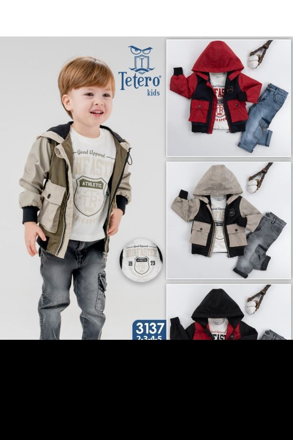 Изображение Tetero Kids 3137 КРАСНЫЙ Детский костюм для мальчиков