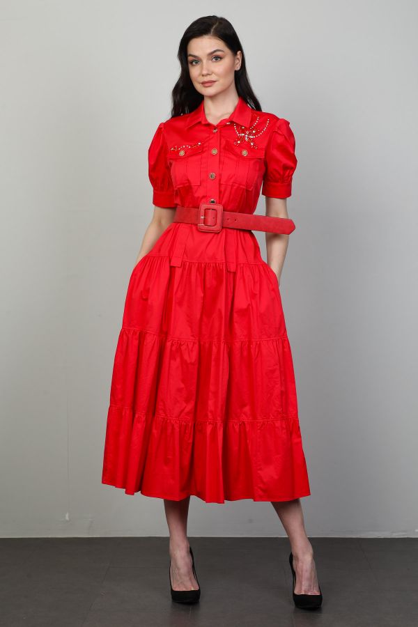 Picture of Lasagrada K4352 RED Women Dress