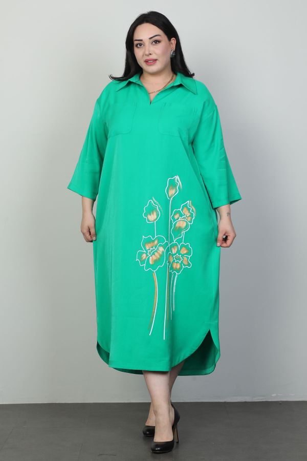 Velvet 41694xl YESIL Büyük Beden Kadın Elbise resmi