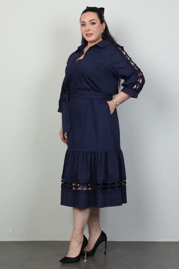 Picture of Wioma 4484xl NAVY BLUE Plus Size Women Dress 