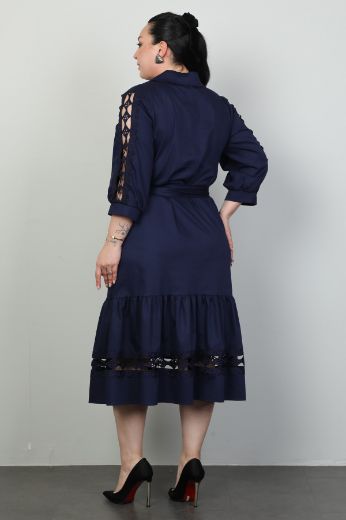 Picture of Wioma 4484xl NAVY BLUE Plus Size Women Dress 