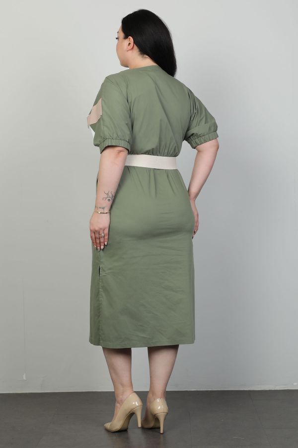 Carlino 18098xl HAKI Büyük Beden Kadın Elbise resmi