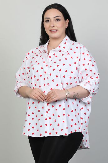 Изображение Modalinda 44288xl КРАСНЫЙ Женская блузка большого размера