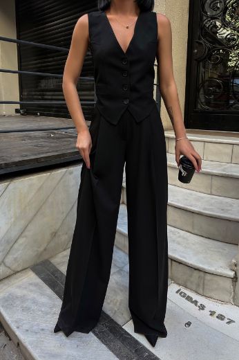 Picture of OUZ FASHION 24S011096 BLACK WOMAN TROUSER SUIT 