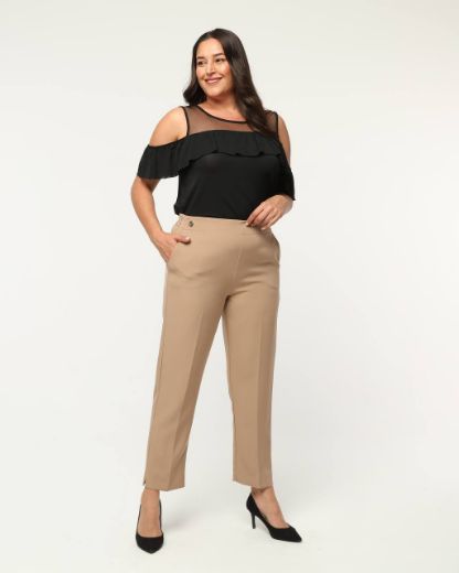 Picture of OUZ FASHION 24S321031 MINK Plus Size Women Pants 
