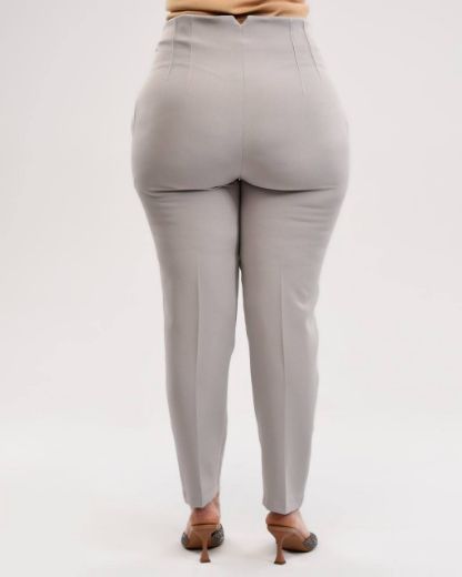 Изображение OUZ FASHION 24S321002 СЕРЫЙ Женские брюки большого размера