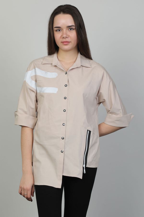 Aras 11401 BEJ Kadın Gömlek resmi