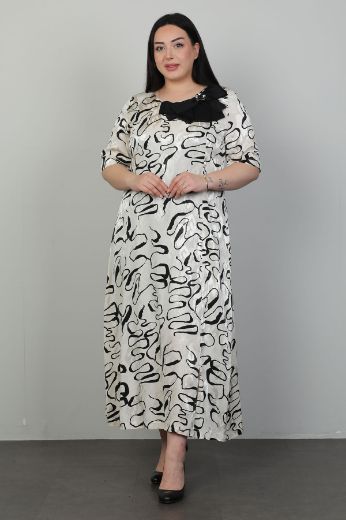 Изображение Dalida 47456xl ЭКРЮ Женское платье большого размера 