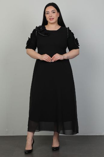 Picture of Dalida 47416xl BLACK Plus Size Women Dress 