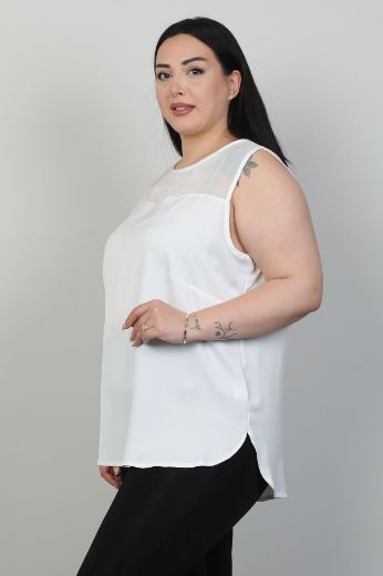Изображение Nexx 40456xl ЭКРЮ Женская блузка большого размера