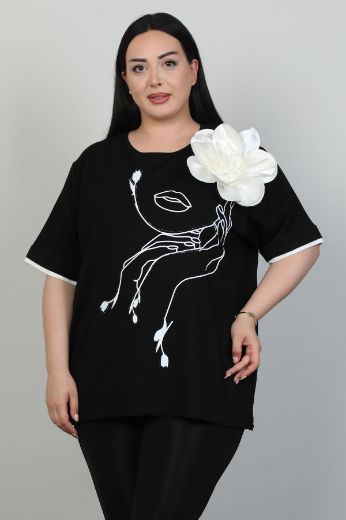 Picture of Red Export Women P104xl BLACK Plus Size Woman T-Shirt