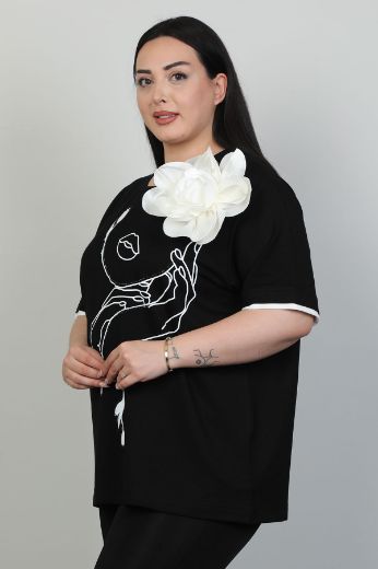 Picture of Red Export Women P104xl BLACK Plus Size Woman T-Shirt