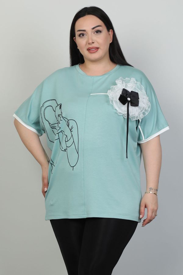 Picture of Red Export Women P103xl LIGHT BLUE Plus Size Woman T-Shirt