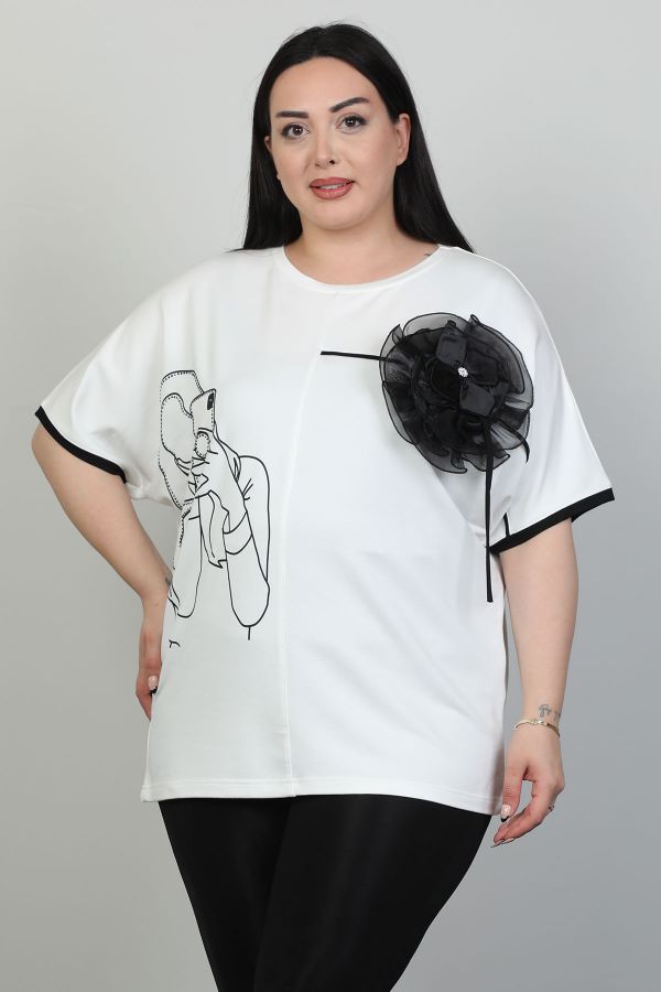 Picture of Red Export Women P103xl ECRU Plus Size Woman T-Shirt