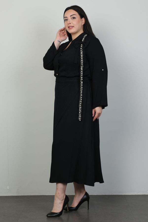 Picture of Roguee 24Y-1560xl BLACK Plus Size Women Skirt Suit
