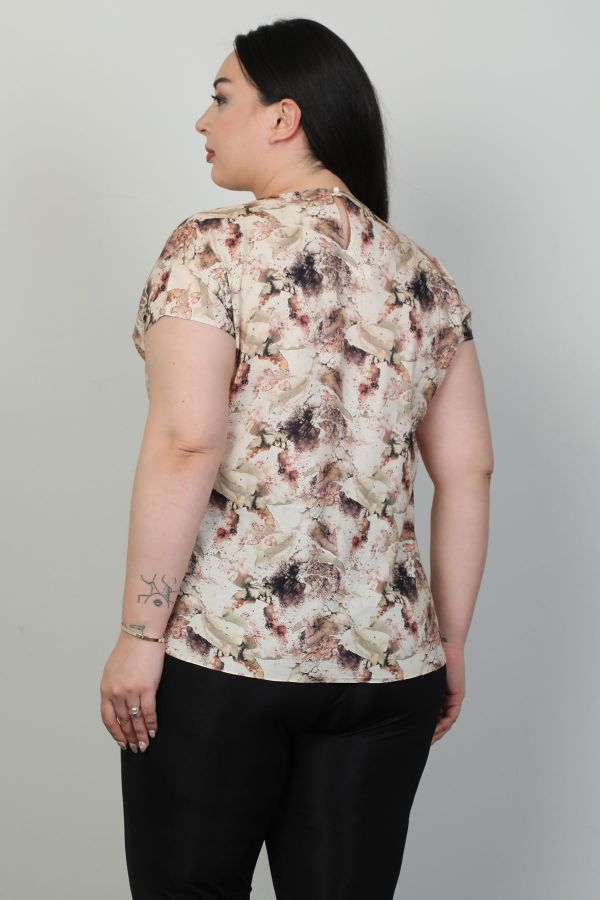 Изображение Modalinda 44340xl БЕЖЕВЫЙ Женская блузка большого размера