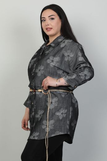 Picture of Modalinda 22086xl BLACK  Plus Size Women Tunic 