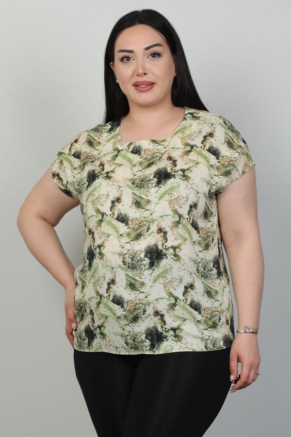 Изображение Modalinda 44340xl ХАКИ Женская блузка большого размера