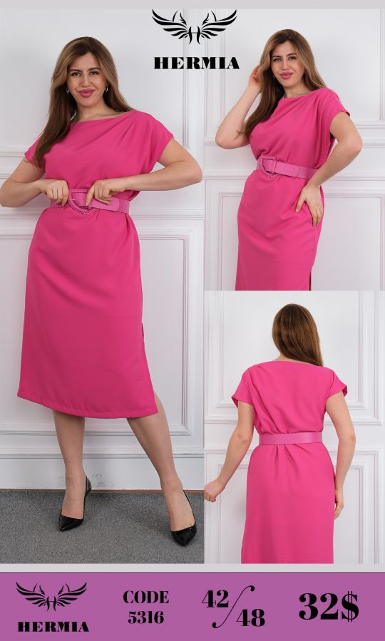 Изображение Hermia 5316xl РОЗОВЫЙ Женское платье большого размера 