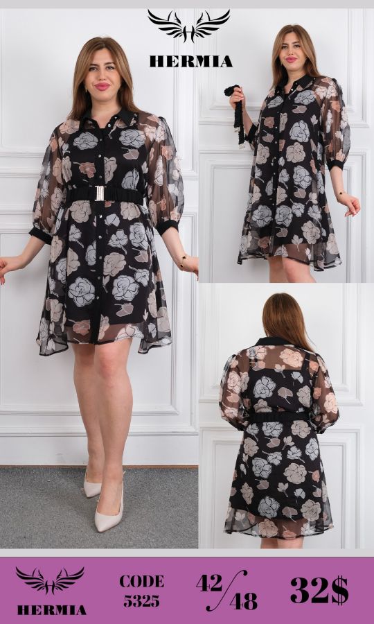Изображение Hermia 5325xl ЧЕРНЫЙ Женское платье большого размера 