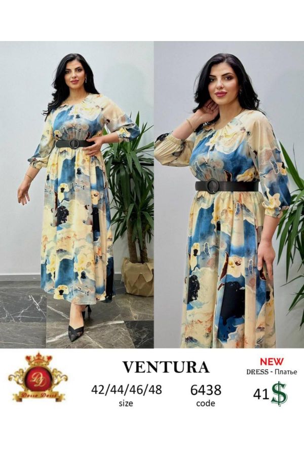 Изображение Ventura 6438xl СИНИЙ Женское платье большого размера 
