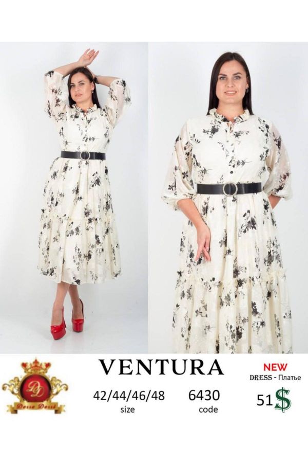 Ventura 6430xl EKRU Büyük Beden Kadın Elbise resmi