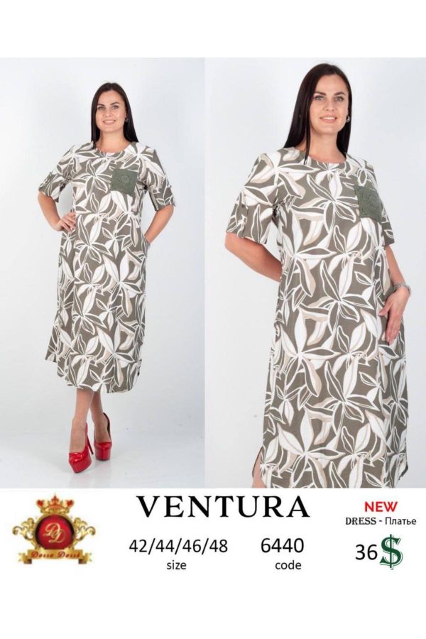 Изображение Ventura 6440xl ХАКИ Женское платье большого размера 