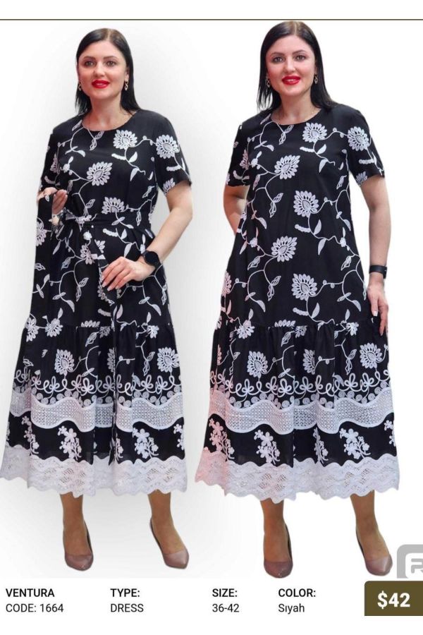 Изображение Ventura 1664xl ЧЕРНЫЙ Женское платье большого размера 