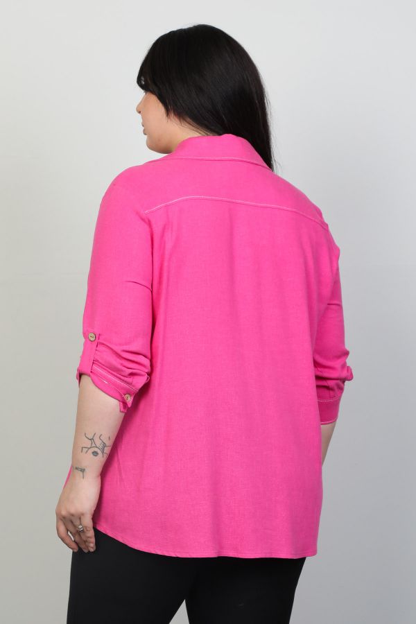 Fimore 2386-7xl PEMBE Büyük Beden Kadın Gömlek resmi