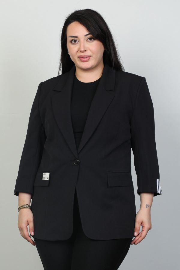 Picture of Pizara Line 76190xl BLACK Plus Size Women Jacket 